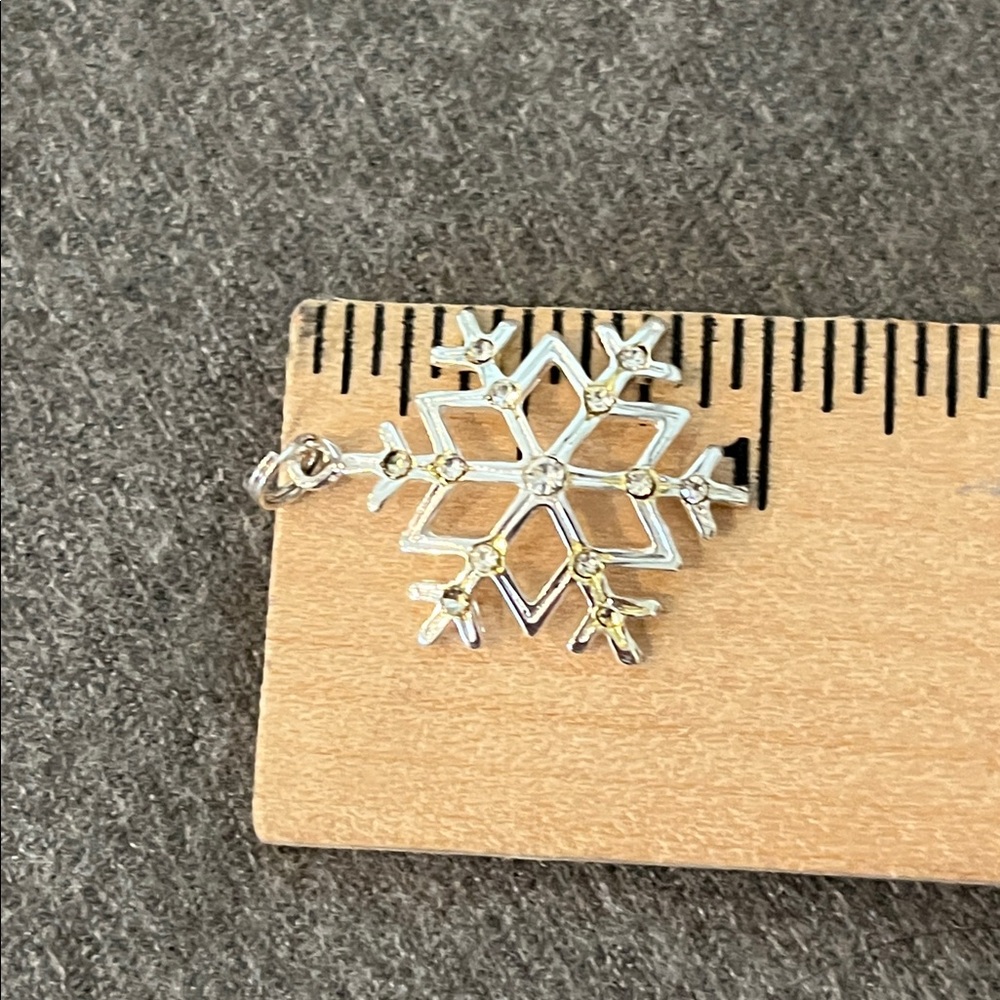 Sterling Snowflake Charm Rhinestone Accents - Picture 5 of 7